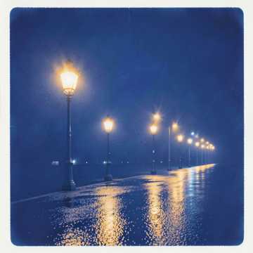 Les lampadaires s'allument un par un