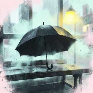 Umbrella Riding the Number 9