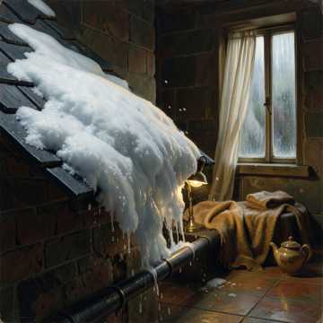 Snow Slides Off the Roof At Once